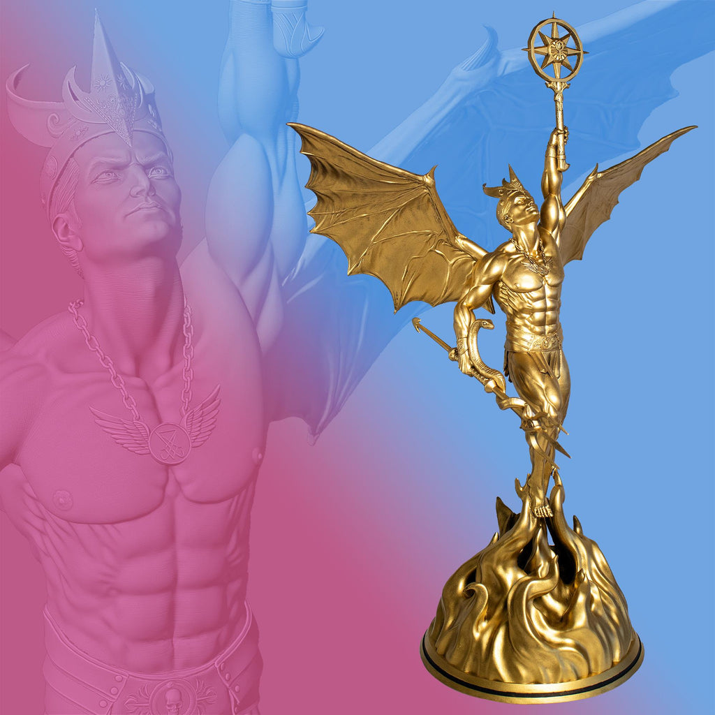 Lucifer Rising Statue, Fallen Angel, Satan, Devil in Christian Theology (Handmade, UV-Resin)