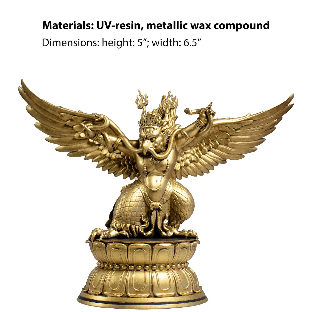 Lord Garuda King of Birds Statue. Lord Vishnu's Vahana (mount), (Handmade, UV-resin)