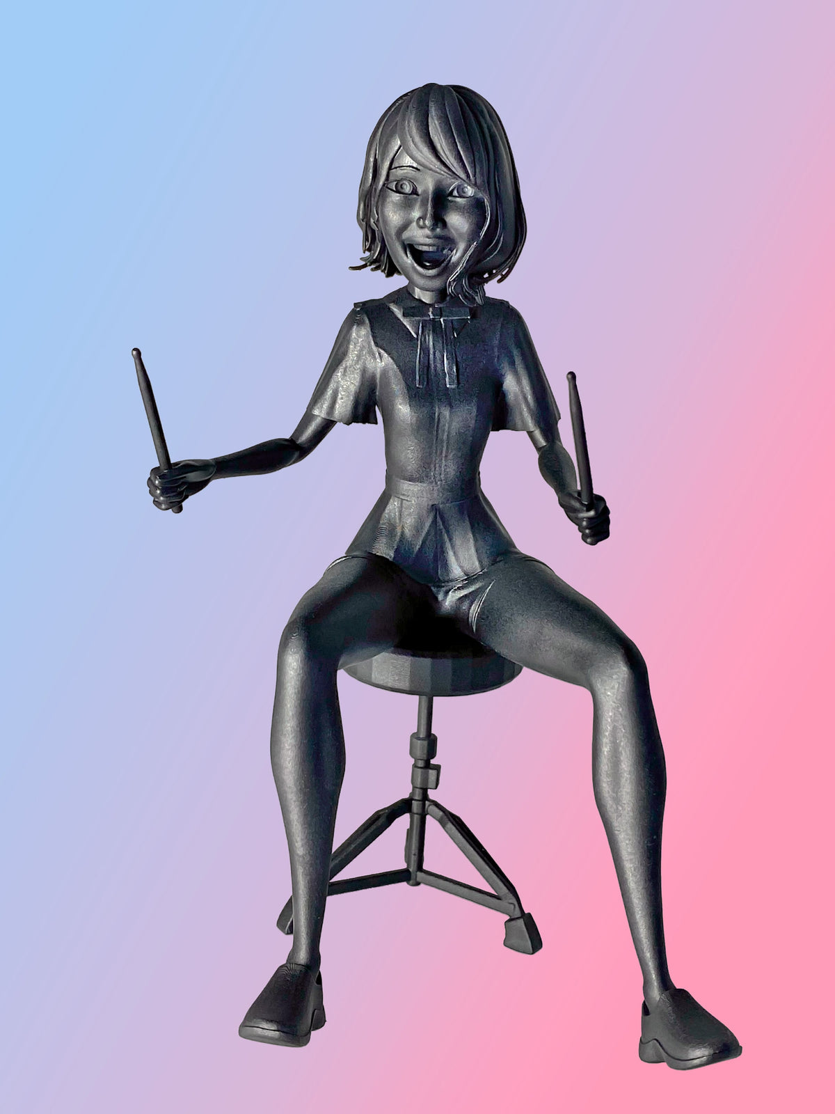 Figurine of Akane from Band-Maid, the rock-star drummer (Handmade, UV-resin)