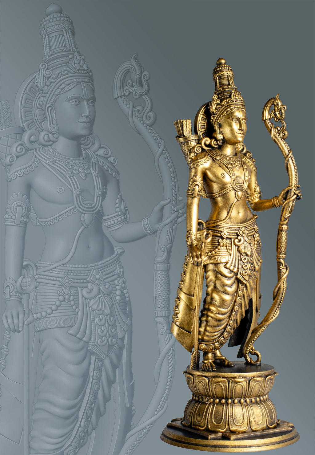 Lord Ram & Sita Mata (bundle) Statues, Main Deities in Ramayana Epic. (Handmade, UV-resin)