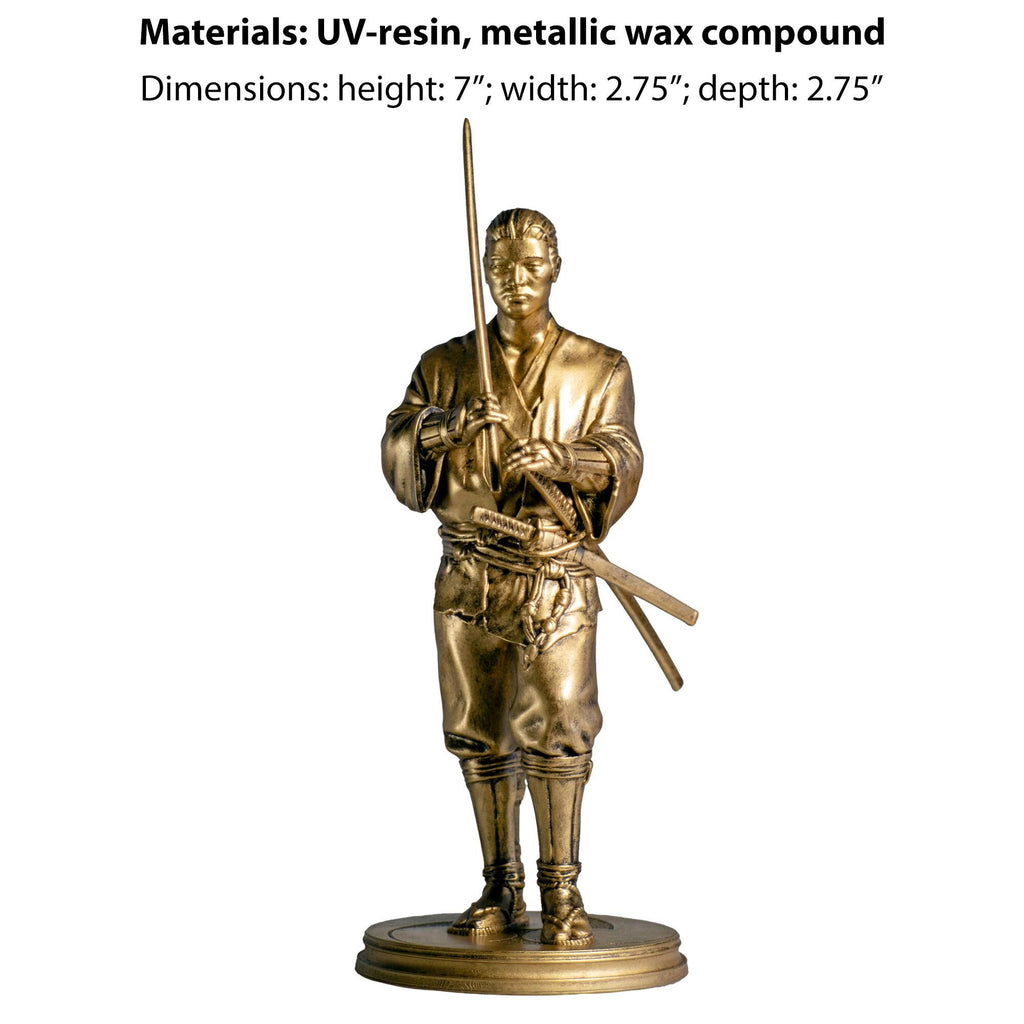 Statue de Miyamoto Musashi, le légendaire guerrier samouraï, figure historique inspirante pour de nombreuses générations. (Fait main, résine UV)