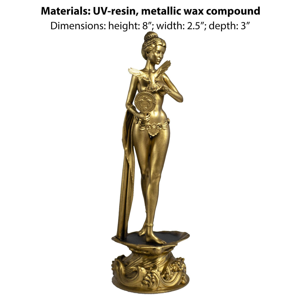 Aphrodite (Venus) Statue, Goddess of Love, Sex, Procreation, Pleasure, Beauty and Joy, (Handmade, UV-resin)