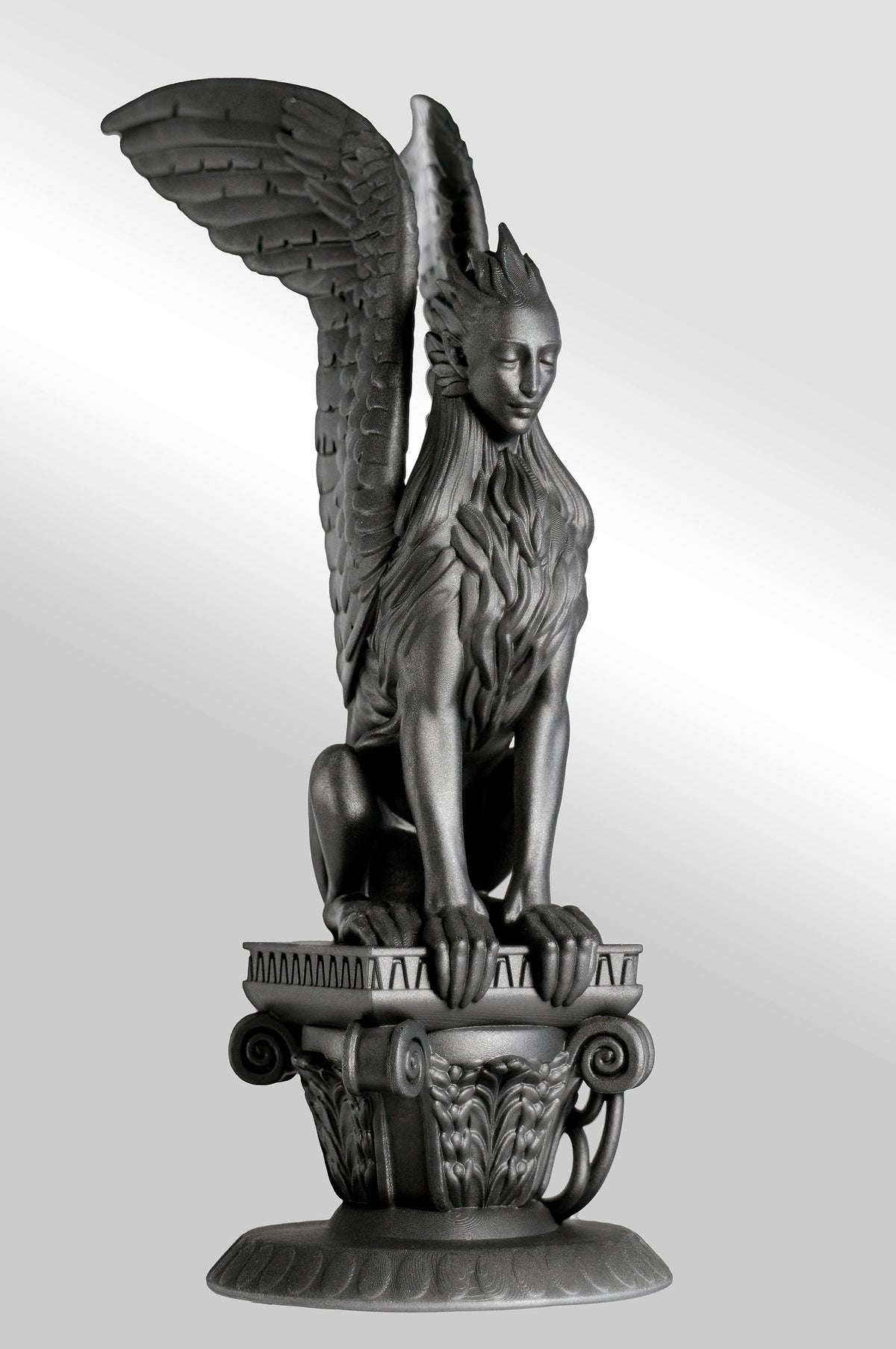 Statue of Ancient Greek Sphinx - guardian of knowledge forbidden to mortals. (Handmade, UV-resin)