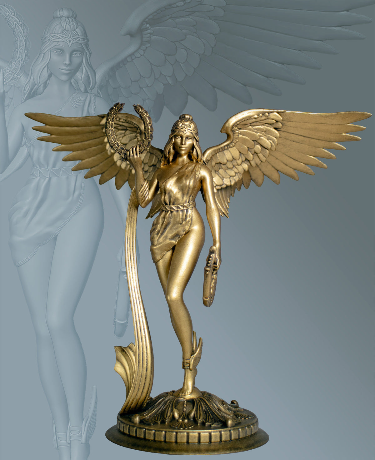 Nike Greek Goddess Statue, Victory, Strength and Speed Goddess (Handmade, UV-resin)