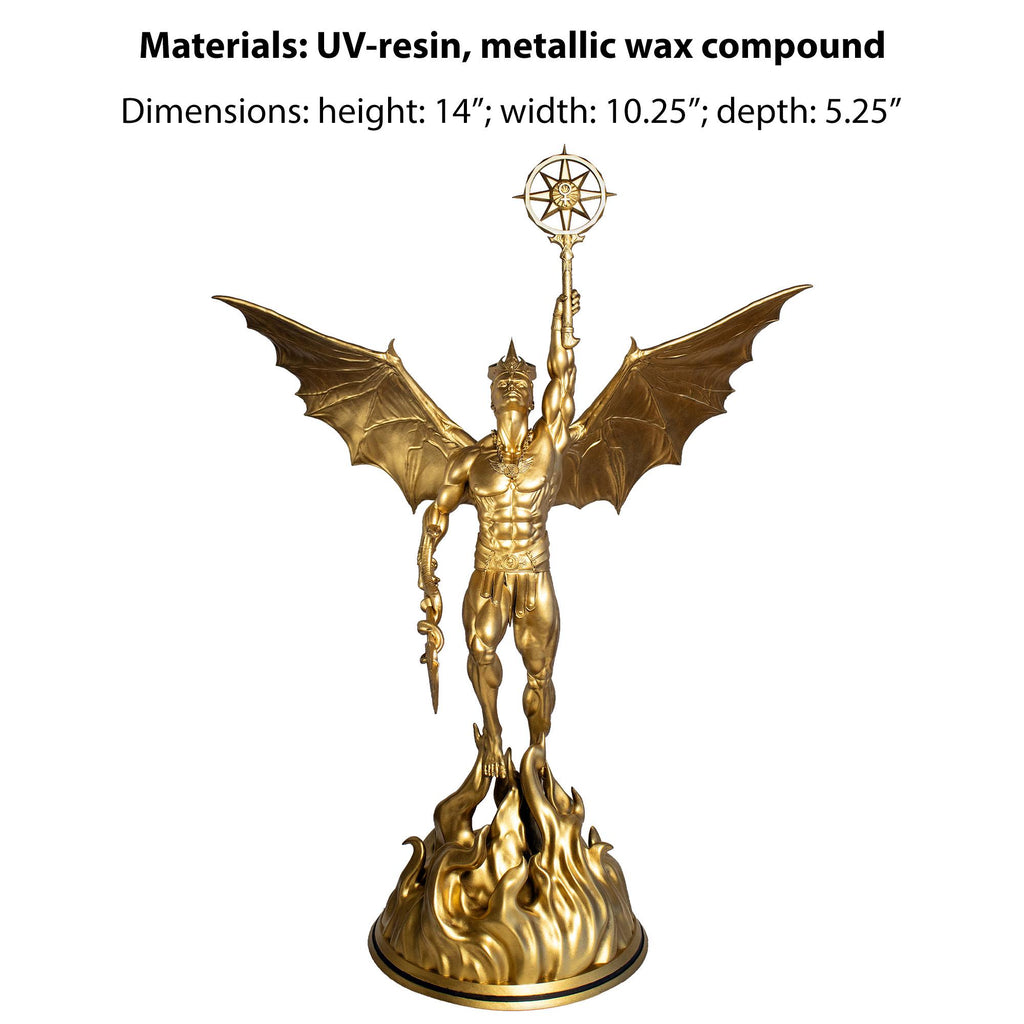 Lucifer Rising Statue, Fallen Angel, Satan, Devil in Christian Theology (Handmade, UV-Resin)