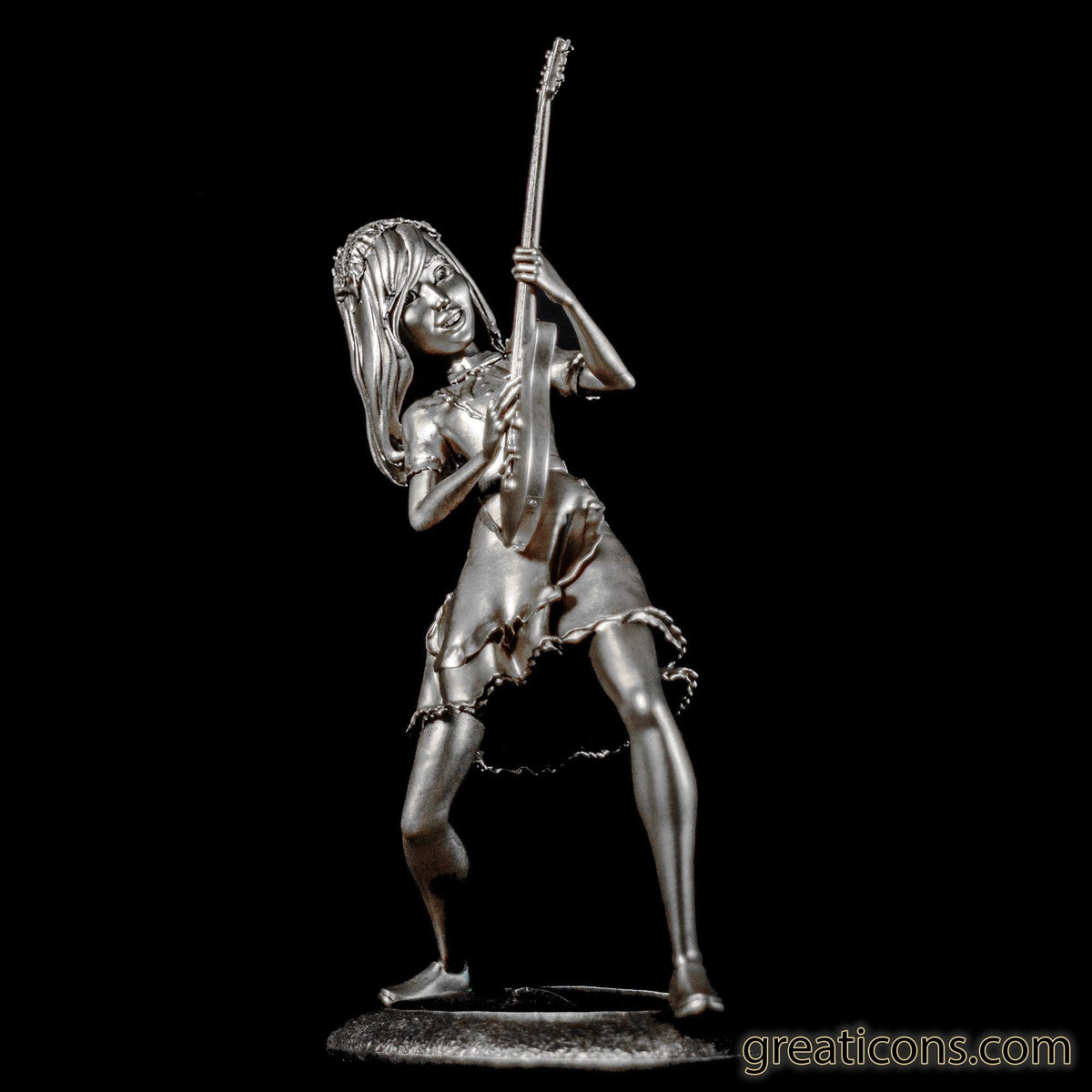 Figurine of Kanami from Band-Maid, the rock-star lead guitarist (Handmade, UV-resin)