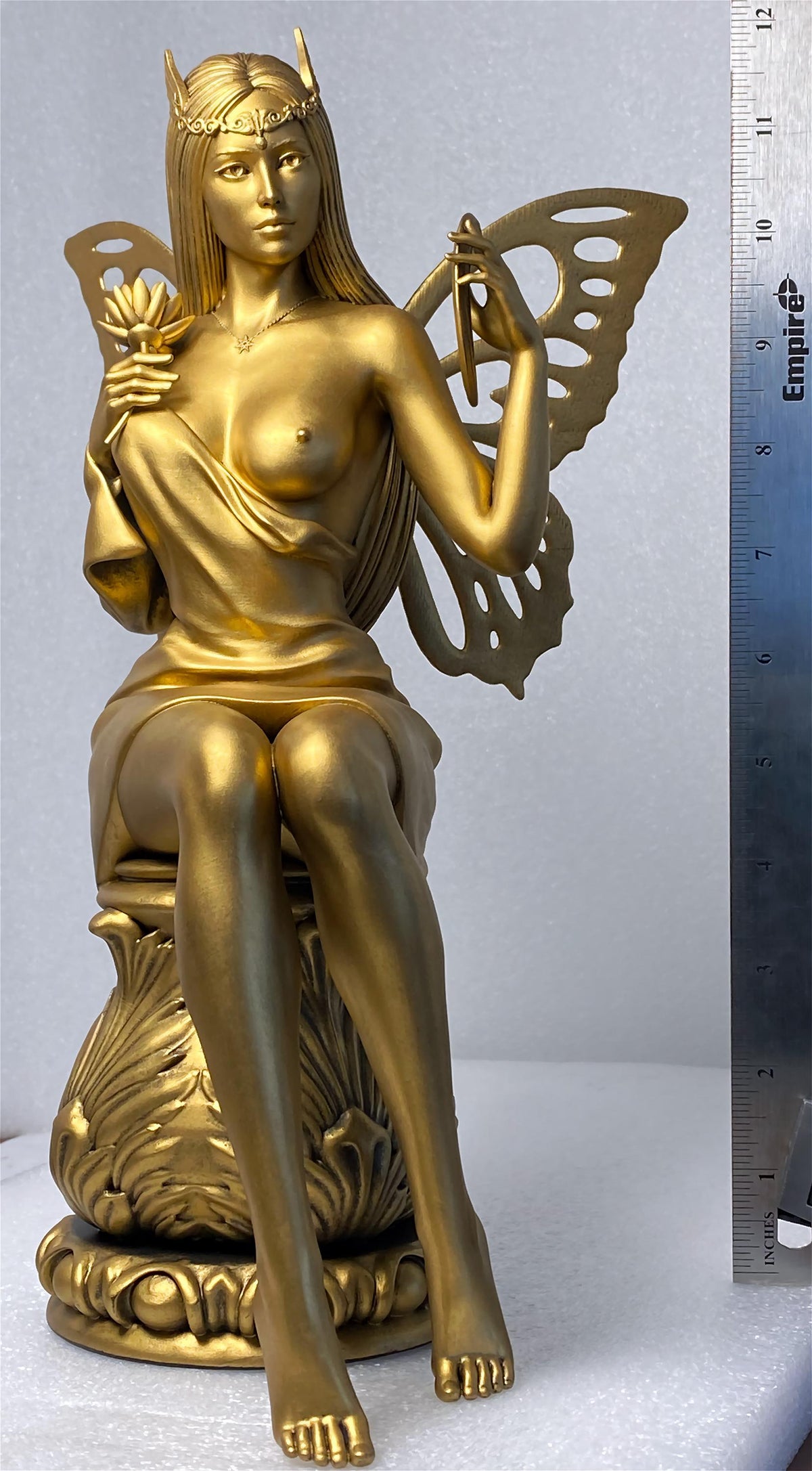 12"-Statue der Psyche, altgriechische Göttin der Seele. (Handgefertigt, UV-Harz)