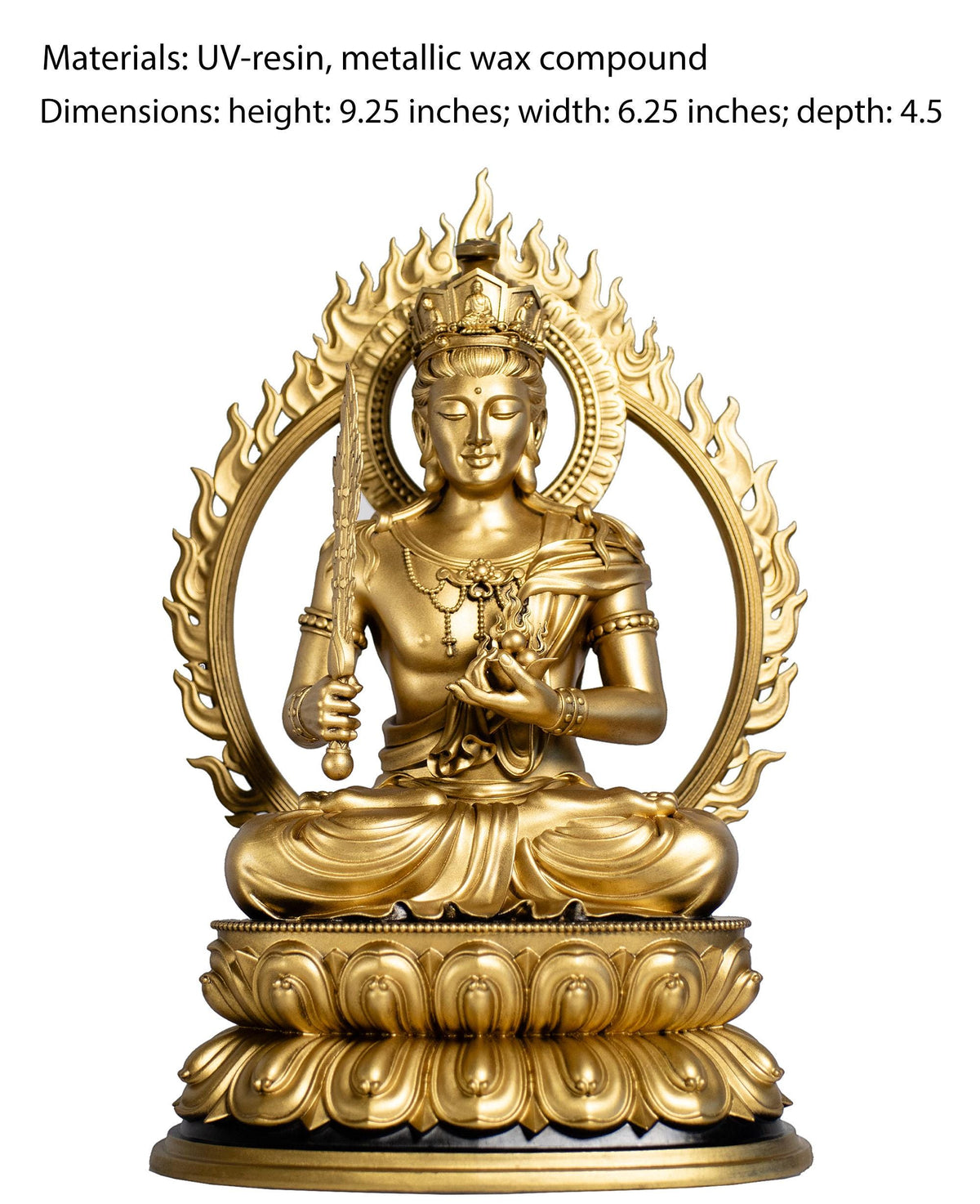 Akasagarbha Statue, Boundless Wisdom Bodhisattva. (Handmade, UV-Resin)