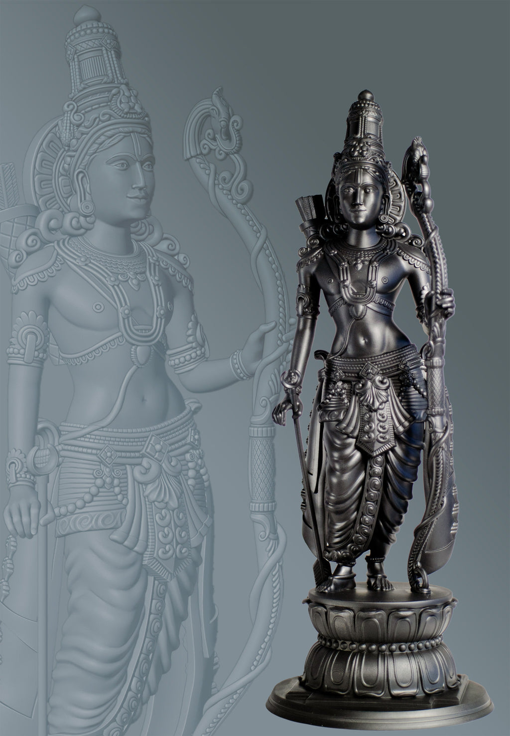 Shree Rama Statue, Ram, Raman, Ramar, Ramachandra, Lord Vishnu's 7th Avatar. (Handmade, UV-resin)