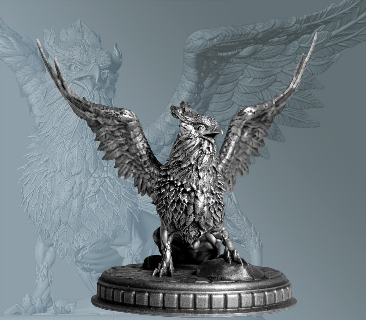 Griffin (Griffon, Gryphon) Statue, Mythical Creature in Egypt, India, Europe. (2 sizes, Handmade, UV-resin)