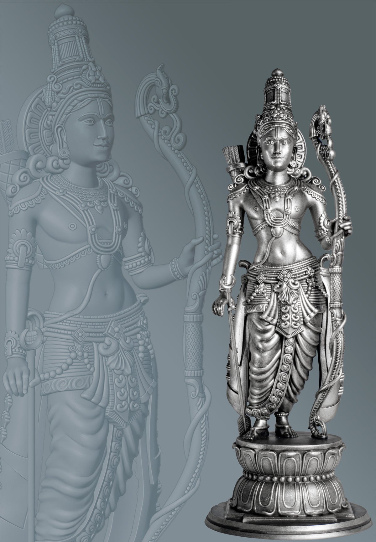 Shree Rama Statue, Ram, Raman, Ramar, Ramachandra, Lord Vishnu's 7th Avatar. (Handmade, UV-resin)