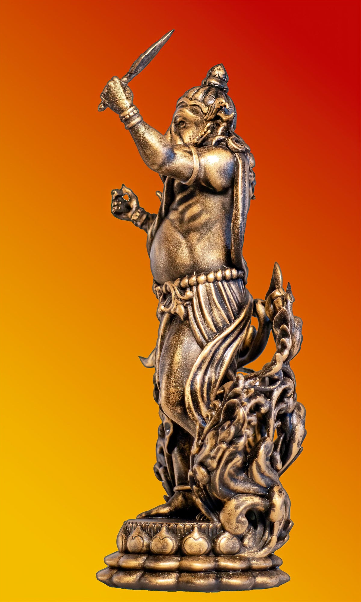 Statue of Standing Lord Ganesha, Elephant-headed God of New Beginnings. (Handmade, UV-resin)