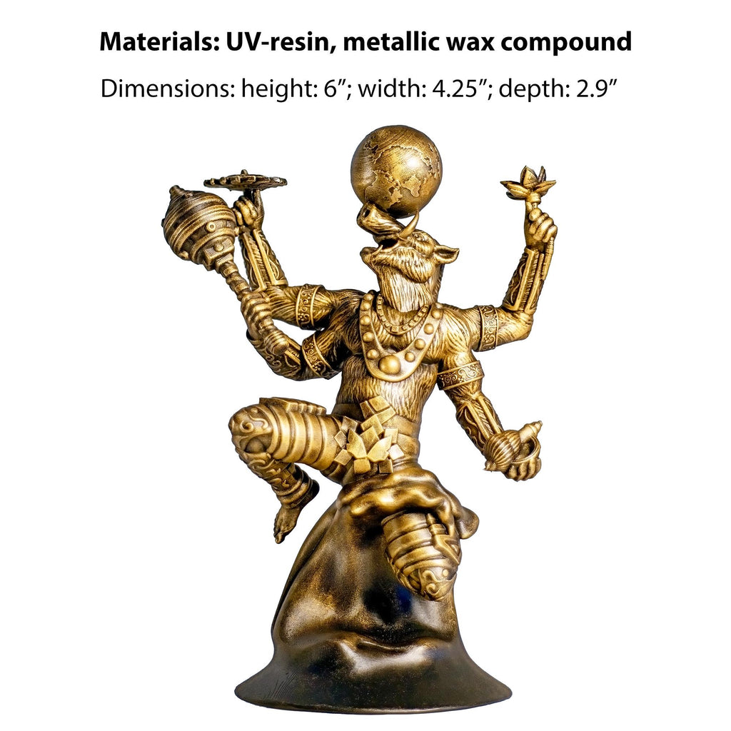 Lord Varaha Saving the Earth Statue. Avatar of Lord Vishnu. (Handmade, UV-resin)