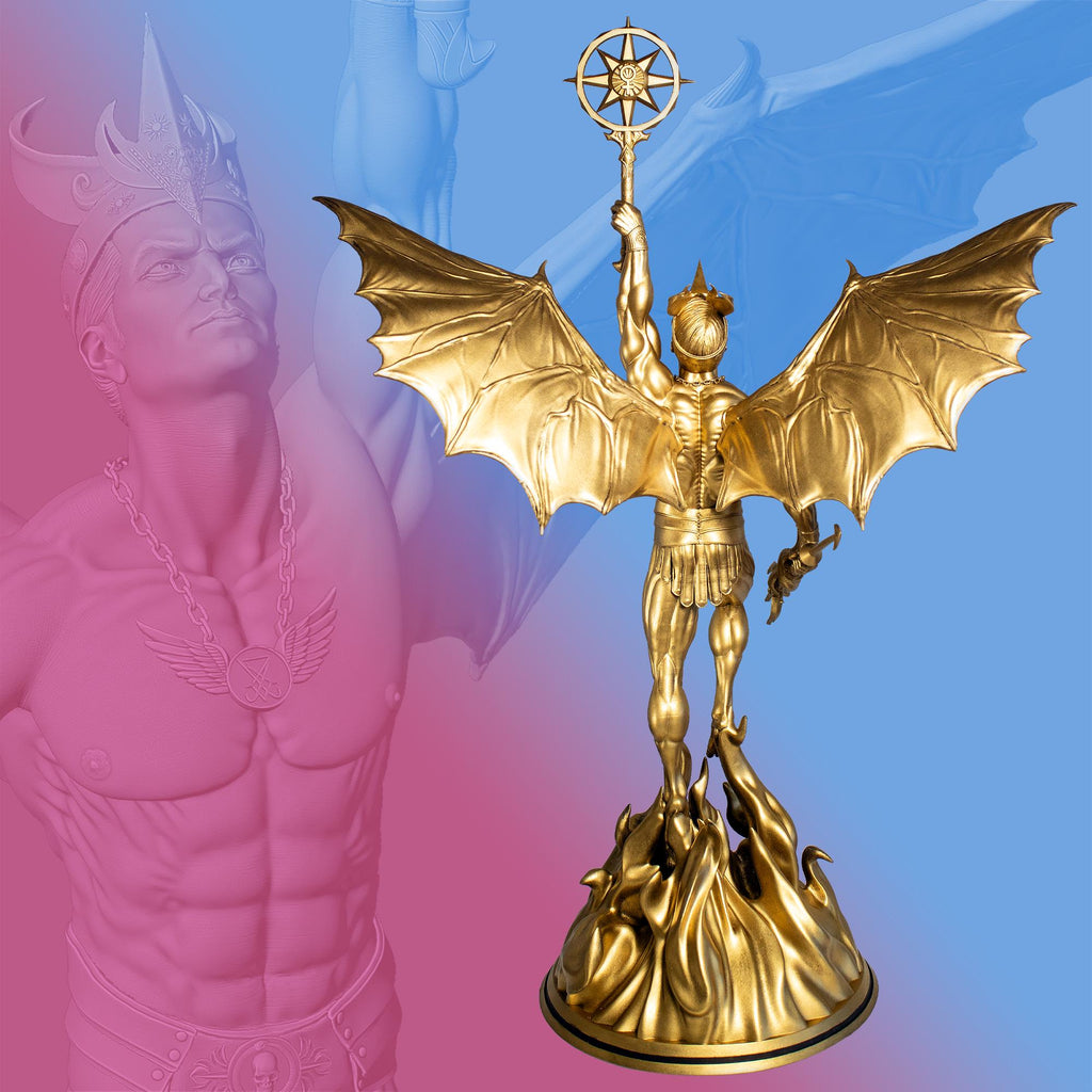 Lucifer Rising Statue, Fallen Angel, Satan, Devil in Christian Theology (Handmade, UV-Resin)