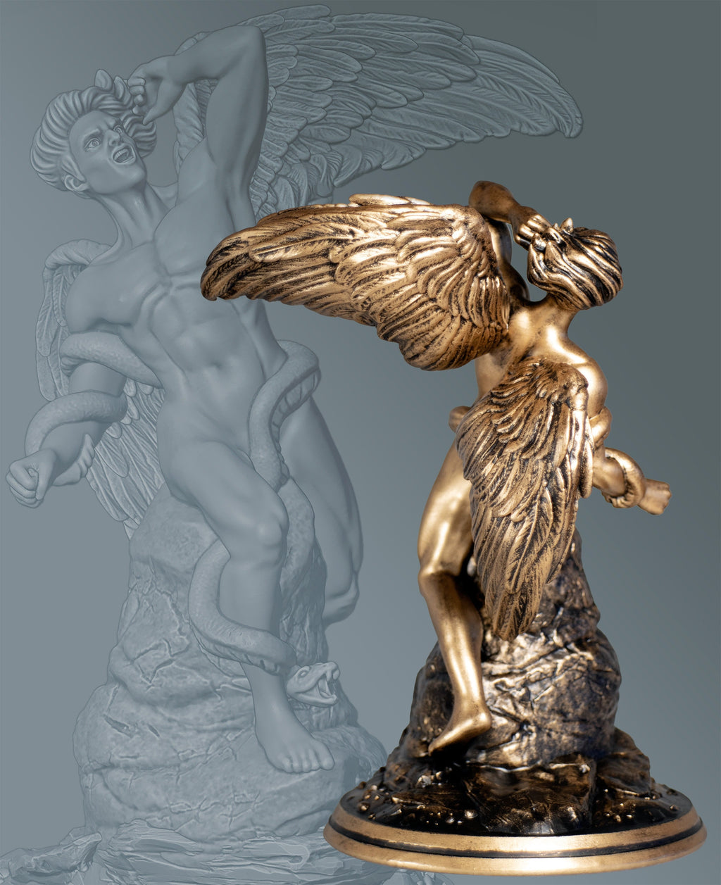 Statue de Lucifer ange déchu, Étoile du matin (Vénus), Satan Diable (Fait main, résine UV)