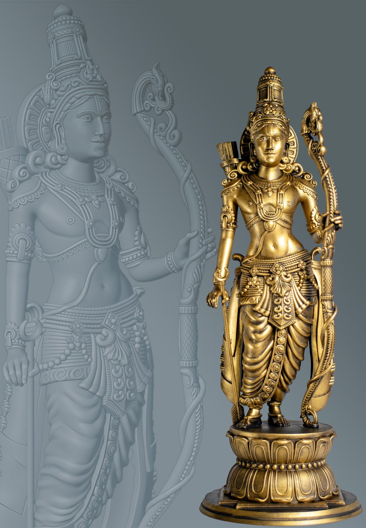 Shree Rama Statue, Ram, Raman, Ramar, Ramachandra, Lord Vishnu's 7th Avatar. (Handmade, UV-resin)