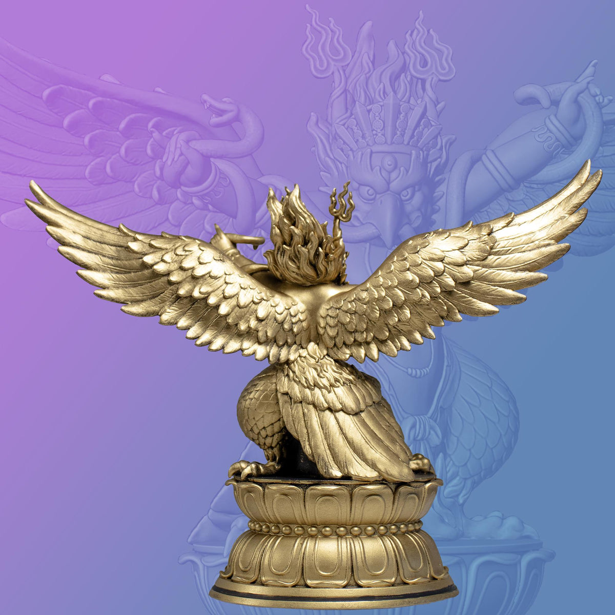 Lord Garuda King of Birds Statue. Lord Vishnu's Vahana (mount), (Handmade, UV-resin)
