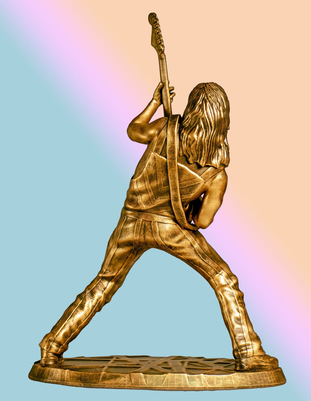 Statue of Eddie Van Halen (EVH), legendary rock-star guitarist (Handmade, UV-resin)