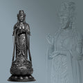 Statue d'Avalokiteshvara. Bouddha éternel Amitabha né de lui-même. Bodhisattva de la compassion Guanyin (fait main, résine UV)