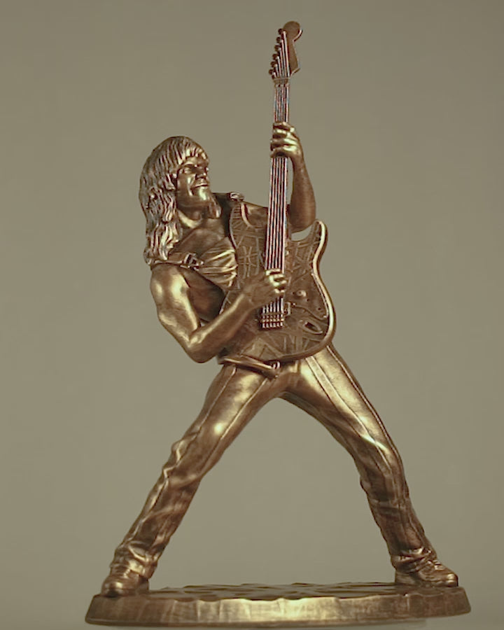 Statue of Eddie Van Halen (EVH), legendary rock-star guitarist (Handmade, UV-resin)