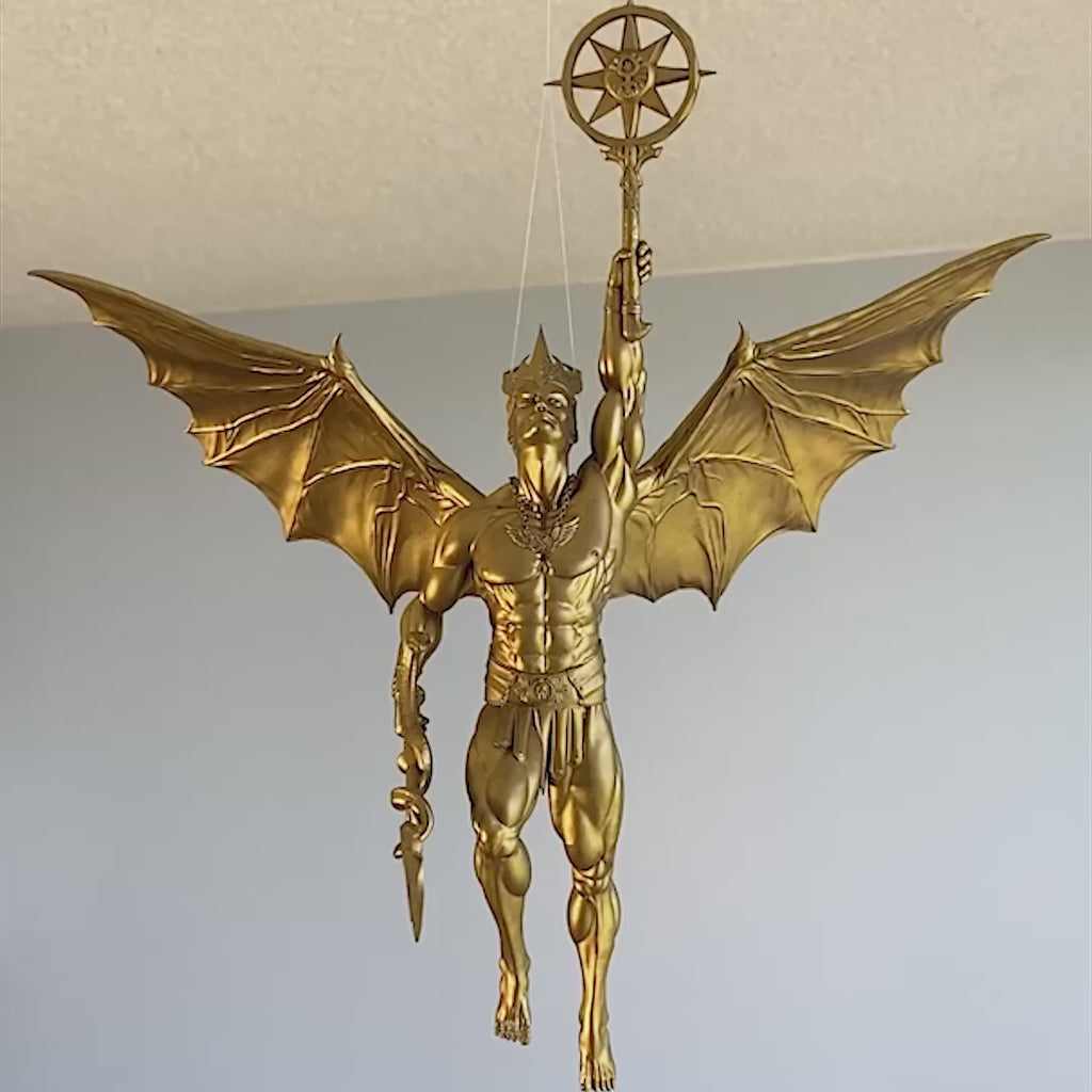 Statue de Lucifer Rising, alias Ange déchu, Satan, Diable (Fait main, résine UV)