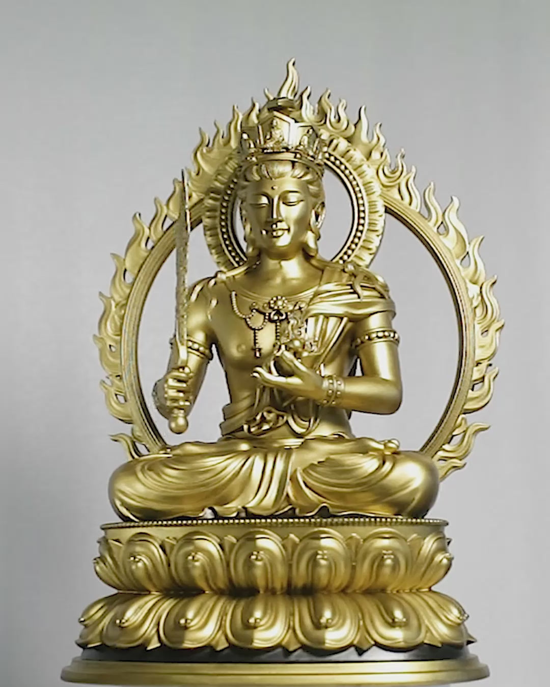 Statue d'Akasagarbha, Bodhisattva de la Sagesse Infinie. (Fait main, résine UV)