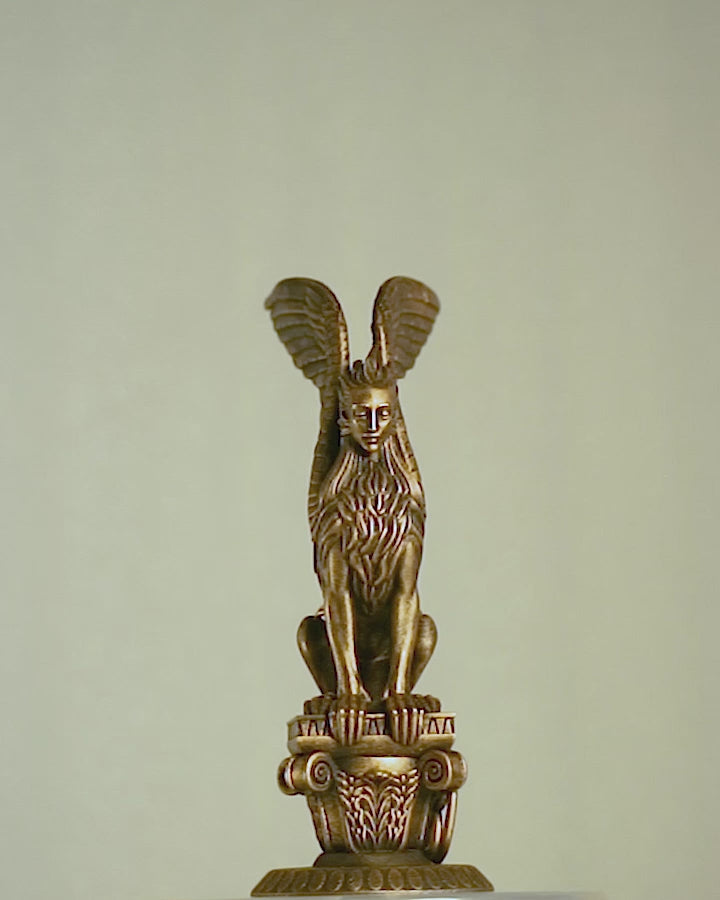 Statue de sphinx de la Grèce antique - gardien d'un savoir interdit aux mortels. (Fait main, résine UV)