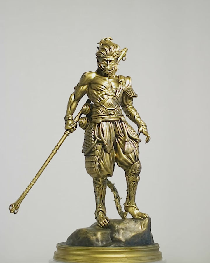 Statue de Sun Wukong, le Roi Singe, divinité bouddhiste Feng Shui (fabriquée à la main, résine UV)