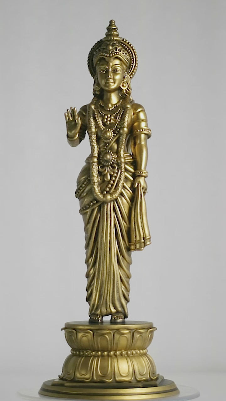 Statue de Shri Sita, épouse du Seigneur Ram dans l'épopée du Ramayana. Avatar de la déesse Lakshmi. (Faite à la main, résine UV)