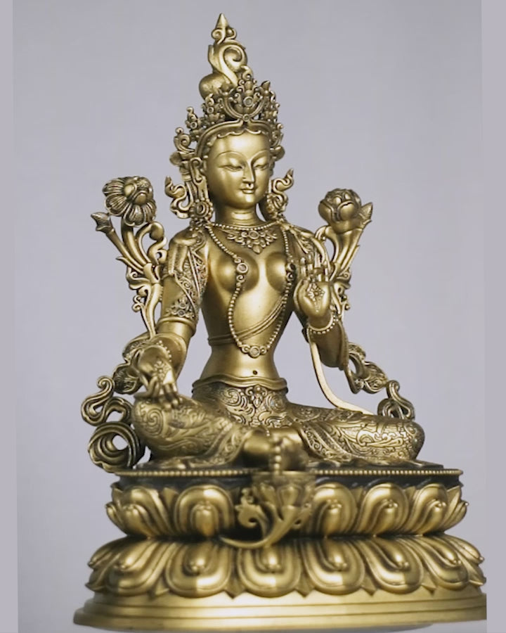 Statue de Tara, Bodhisattva féminine, divinité de méditation, Mère de la libération, déesse du tantra. (Fait main, résine UV)