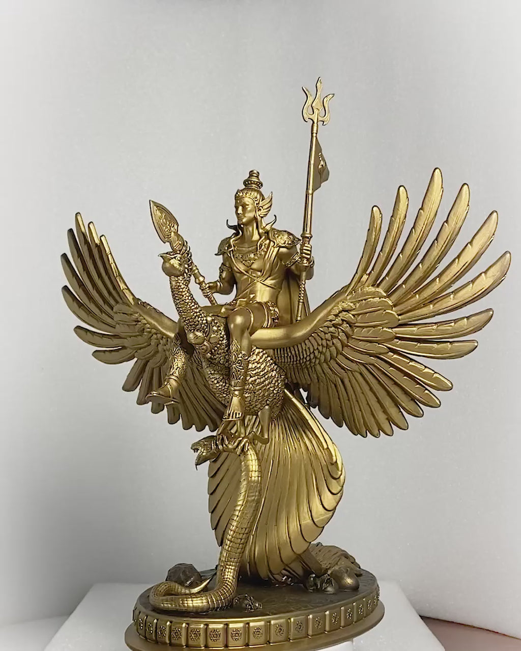 Statue du Seigneur Kartikeya (Grande 11"). Skanda, Murugan, Kumara, fils du Seigneur Shiva. (Fait main, résine UV)