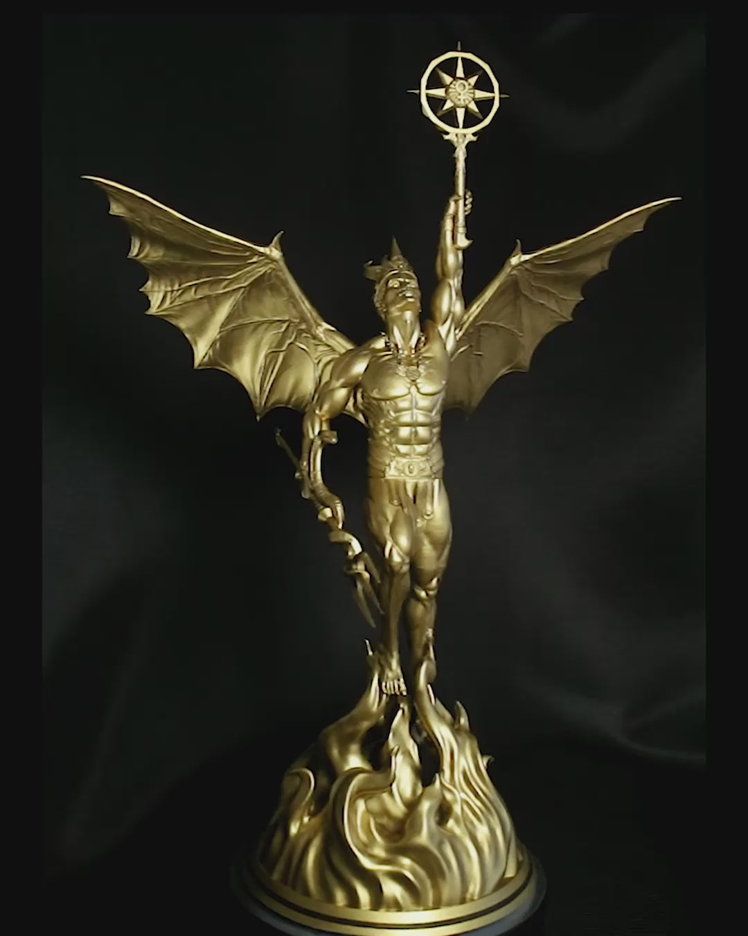 Lucifer Rising Statue, Fallen Angel, Satan, Devil in Christian Theology (Handmade, UV-Resin)