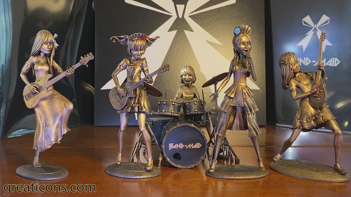 Complete Band-Maid of 3D modeled and printed handmade UV-resin figurines